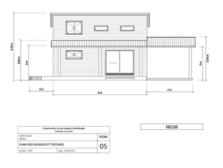 Plan des façades et des toitures état initial et état futur