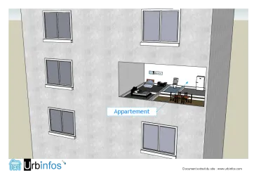 Croquis représentant un appartement au sein d’un immeuble