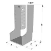 Grands sabots à ailes intérieures, gamme GLI ECONOMIQUE (développé 540mm, épaisseur 4mm, profondeur 90mm) - Réf. GLI540/4X