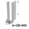 Grands sabots à ailes extérieures, gamme GLE ECONOMIQUE (développé 900mm, épaisseur 2.5mm, profondeur 90mm) - Réf. GLE900/2.5X-AL