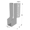 Grands sabots à ailes extérieures, gamme GLE ECONOMIQUE (développé 540mm, épaisseur 4mm, profondeur 90mm) - Réf. GLE540/4X