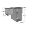 Dimensions du connecteur SUNDIY gris aluminium RAL 9006 - 240mm à 4 directions en forme de T