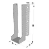 Grands sabots à ailes extérieures, gamme GLE ECONOMIQUE (développé 900mm, épaisseur 2.5mm, profondeur 90mm) - Réf. GLE900/2.5X-AL