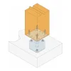 Pied de poteau pour angle de dalle béton, hauteur réglable : 100 à 150 mm - Réf. PBLR