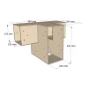 Dimensions du connecteur SUNDIY beige sable - 240mm à 4 directions en forme de T