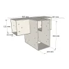 Dimensions du connecteur SUNDIY blanc RAL 9010 - 240mm à 4 directions en forme de T