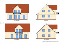 Exemple de plan des façades et des toitures