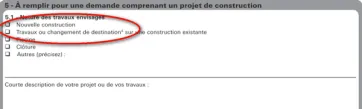 Courte description du projet ou de vos travaux de construction nouvelle ou travaux sur construction existante