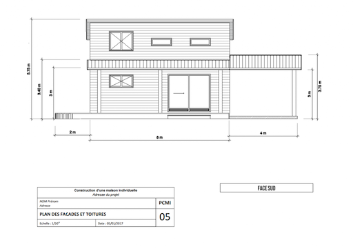 Plan des façades et des toitures état initial et état futur