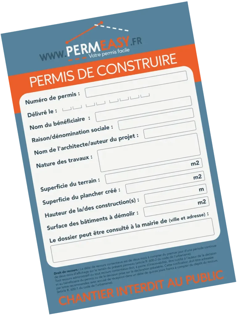 Panneau permis de construire