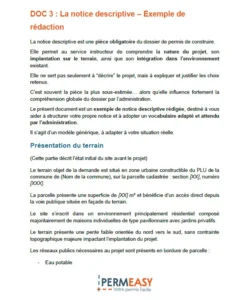 Notice descriptive type guide permis de construire