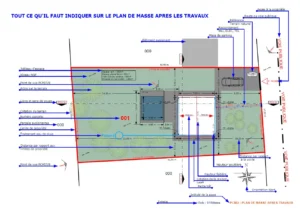 Plan de masse après travaux commenté guide permis de construire