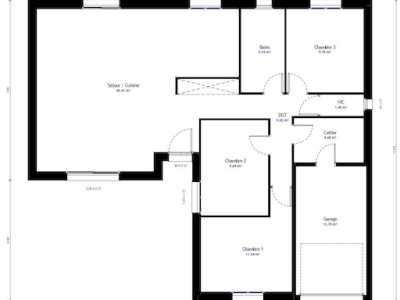 Plans de maison en L : exemple gratuit pour un permis de construire ou une déclaration préalable